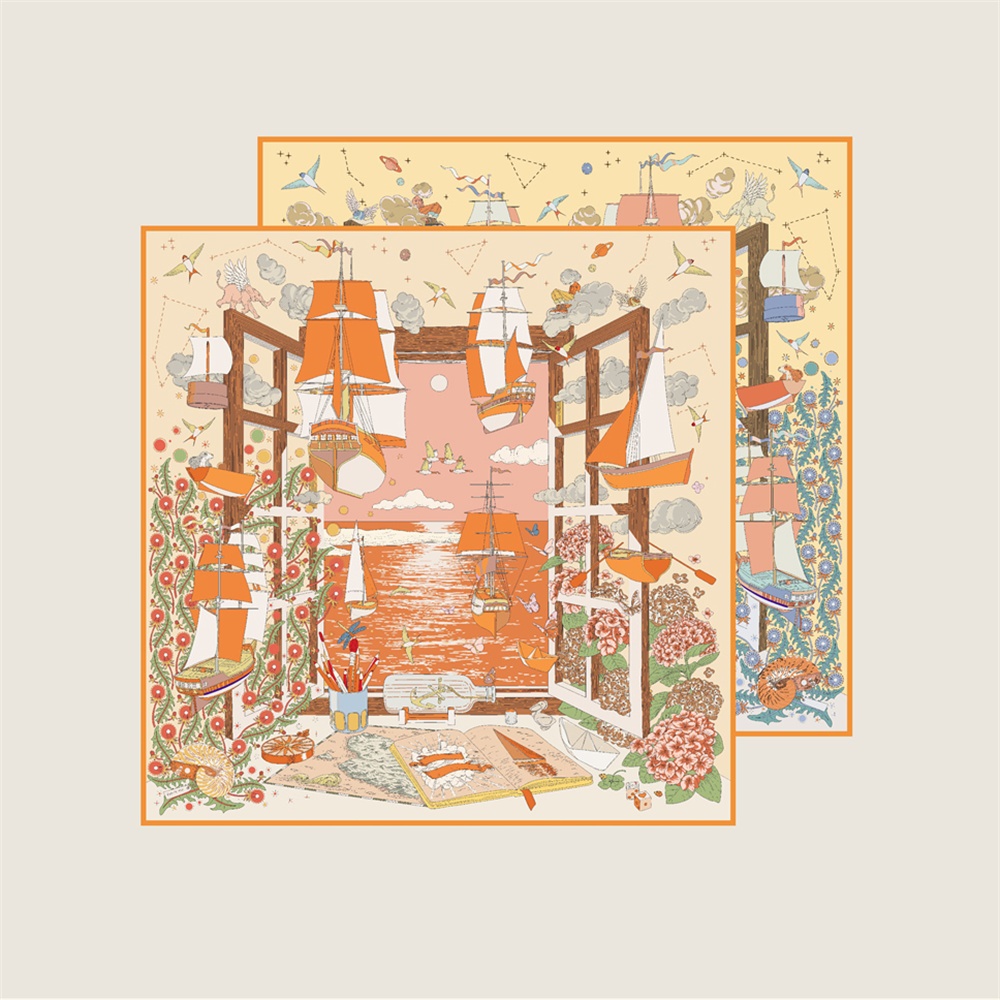 Шелковые платки-шарфы 90 см с  – обзор и цена Scarf Silk Square